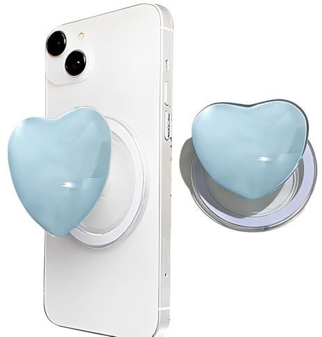 TEOZBLU Anillo Magnetico Movil, Soporte y Agarre para Teléfonos Móviles y Carcasas,Soporte Magnético Agarre Amor Corazón, Magnético Movil,para Teléfonos Tabletas Selfies Videos Smartphone, Azul