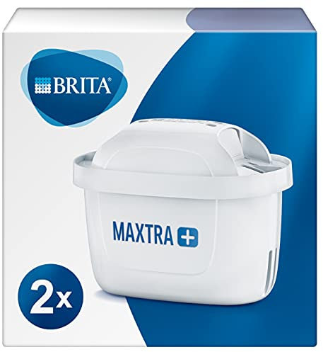 BRITA Pack De 2 Filtres MAXTRAPlus, Réduit Le Calcaire, Le Chlore, Le Plomb Et Autres Impuretés Pour Une Eau Du Robinet Plus Pure, Sans BPA - Blanc, 2 Unité (Lot de 1)