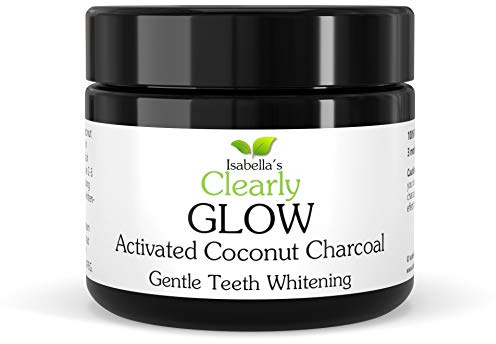 Clearly Glow Coconut, Teeth Whitening Activated Charcoal Powder | Pure, Natural, Food Grade, Non GMO, Made in USA | Whiten Teeth Naturally (25g, 3 Months Supply)
