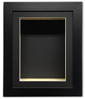 3 Inch Deep 3D Shadow Box Frame 16 x 12 Inch | 14 x 10 Visible Mount Aperture | Deep Box Picture Display Case for Medals, Keepsakes, Memorabilia, Casts with Perspex Front | Black Mount - Black Frame