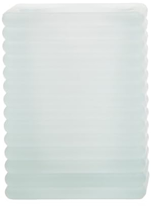 Sovie CANDLES Kerzenglas Cube Frostig Milchig - Glas für Refill Kerzen - Deko für Innen & Außen - Zeitloses Design - Schützt Tisch & Dekoration - B 7 x H 9,5cm