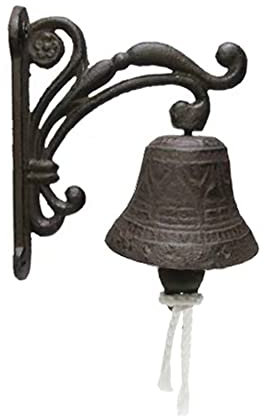 perfecti Cloche Porte D'entrée Cloche Décorée pour Porte Campagne Cloche Murale en Fonte Antique Floral Sonnette Porte