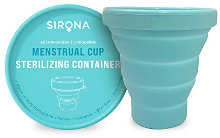 Sirona Menstrual Cups Container Foldable Sterilizing Silicone - 1 Unit | Microwave Friendly | Foldable Menstrual Cup Sterilizer