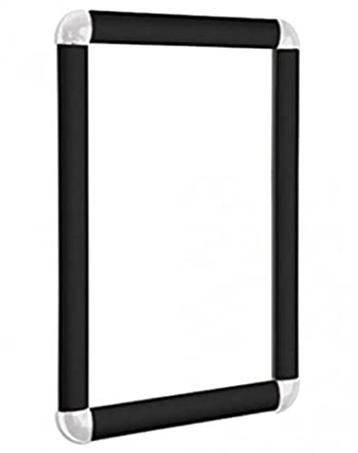 Black Snap Frame A4 – Clip Frame with Rounded Corners for Wall Display | Front-Loading Picture Holder | Available in A0, A1, A2, A3 (1 X BLACK A4)