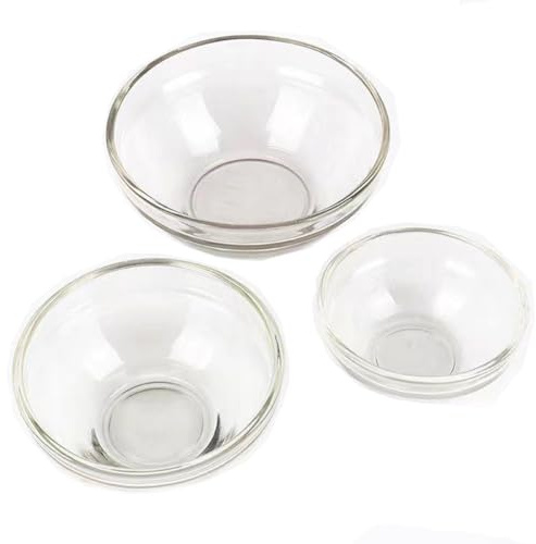 luzen 3Pcs Glass Facial Mask Mixing Bowl 3 Sizes Essential Oil Bowl DIY Face Mask Bowl Cosmetic Skincare Beauty Tool for Professional Salon or Home Use, Transparent