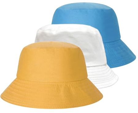 FUIPVGI 3 Piezas Sombrero Pescador,Sombreros para el Sol de 3 Colores,Gorra para el Sol con Protección UV,Sombreros para Hombres Mujeres Golf Senderismo Camping Compras Vacaciones(3 Colores)