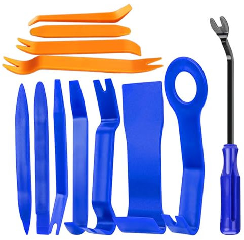 Gebrazy 12 Herramientas de Palanca para Automóviles, Desmontar Revestimientos Interiores de Automóviles, Herramientas de Desmontaje para la Eliminación de la Puerta del Coche Trim y Paneles