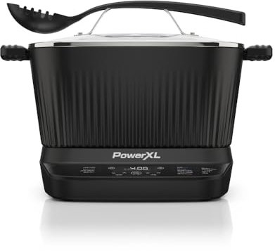 PowerXL Stirmax 7.5L Multi Cooker, 9 in 1 Multicooker, StirMax, BraiseMax, Slow Cooker, Sauté, Keep Warm, Stew/Soup, Rice Cooker, Steam/Boil, and Risotto, Auto Stirring, Shred & Mix