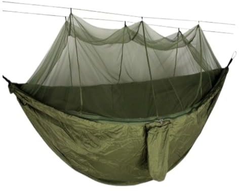 Anti-myggnylon utomhushängmatta med myggnät bärbar campinghängmatta för resor lätt och hållbar