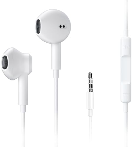 Cengxing Écouteurs Filaires Intra-Auriculaires Stéréo avec Microphone et Contrôle du Volume Casque Compatible avec iPhone 6 SE/Android/Xiaomi/Huawei/MP3/MP4 Tous Les appareils de 3,5 mm
