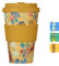 Ecoffee Cup Van Gogh Collection Wiederverwendbarer umweltfreundlicher Kaffeebecher auf pflanzlicher Basis, mit Silikondeckel und Hülle, melaminfrei und biologisch abbaubar, spülmaschinenfest