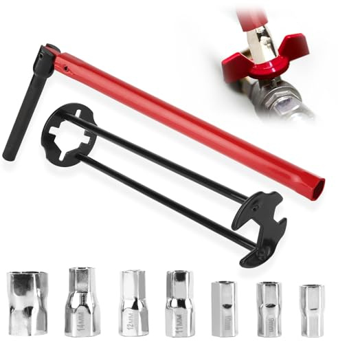 QOUBNIC Juego de Llave Tuerca Grifo, 8-17 mm Herramienta de Instalación de Grifos con Adaptador Llave de Tuerca Herramienta Llave Ajustable de Fregadero para Instalación de Grifos