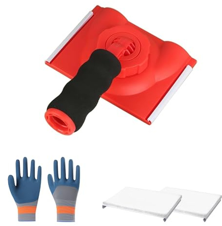 Paint Edger Tool, Cutting in Tools for Painting with 2 Replacement Pads and Gloves, Edge Painting Tool for Walls and Ceilings, Handle Length 83mm and Width 28.5mm, Paint Pads for Precise Lines