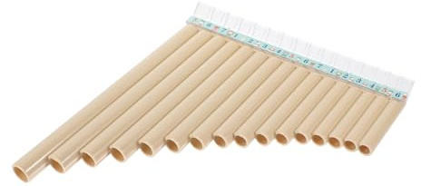 BESPORTBLE Beginner Row Flute 16-Note Panpipes ABS Resin Compact Design White Pan Flute Panpipes for Children Musical Education Students 10.22X9.04X1.18In