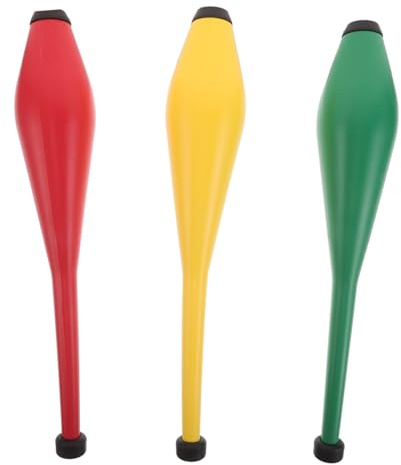 TOYANDONA 3pcs Juggling Clubs for Adults Lightweight Circus Juggling Sticks in Red Yellow Green Training Props for Acrobatic Shows Outdoor Activities and Skill Development