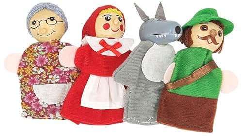 Familj fingerdockor – set med 4 plyschleksaker, söta djurkaraktärer | minifigurer för berättelser, inlärningsverktyg för simuleringsspel | barn