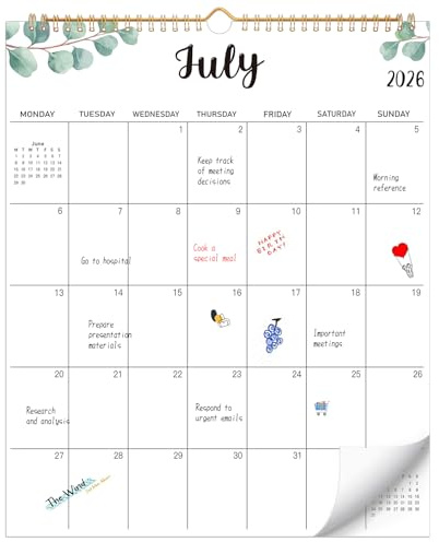 Calendar 2026 2027 UK, 18 Month Large Wall Calendar, 30 x 37cm