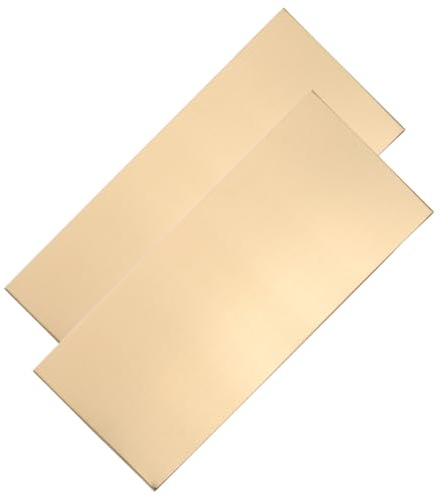 RUNROTOO Placa Puerta Metálica Adhesiva Dorada de Acero Inoxidable, Resistente al Desgaste y Fácil Instalación, Adecuado para Hotel y Apartamento, Paquete de 2 Piezas