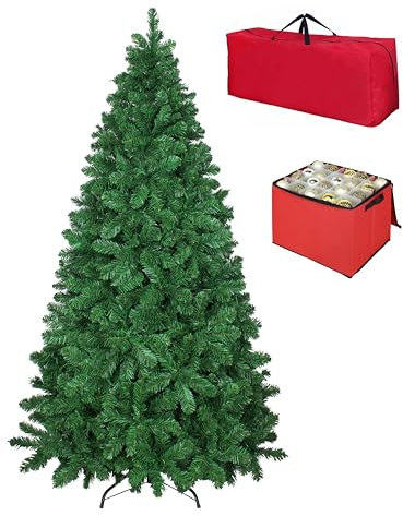Totò Piccinni Albero di Natale Artificiale NOEL, Folto, Effetto Realistico, Rami a Gancio, Facile Montaggio, PVC, Ignifugo con Borsone (210 cm, Verde)