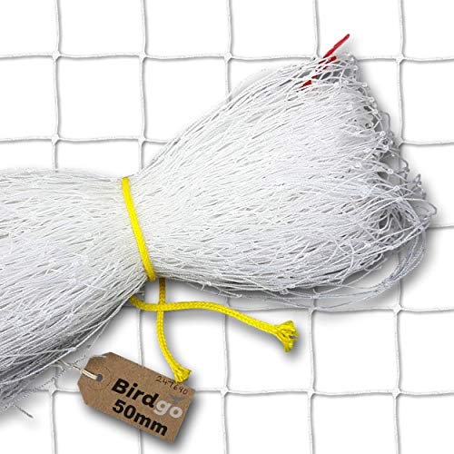 Birdgo White 50mm 2 Anti Pigeon Netting 5m x 5m - Professional Quality Prevention Control Bird Net (UV-Stabilised, Knotted)
