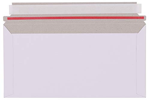 100x Kompaktbrief 230x120mm Großbrief Umschläge Brief DIN Lang Pappe Karton Versandtaschen Selbstklebend weiss A1 B2 Vollpappe