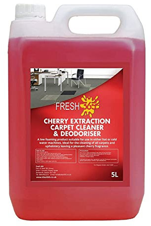 Ideal 365 Cherry Carpet Shampoo and Upholstery Cleaning Solution 5 Litres – Pet Carpet Cleaner with Odour Removal Suitable for All Machines