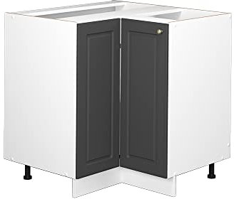 Vicco Eckunterschrank Fame-Line, Anthrazit-Gold/Weiß, 80.5 cm ohne Arbeitsplatte