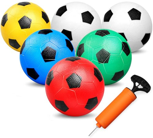 Dilabnda Mini Colorful Soccer Balls Football for Kids Toddlers, 6'' Indoor Soft Replacement Rubber Balls, Beach Pool Sports Playground Balls for Toddlers Babys (6PCS)