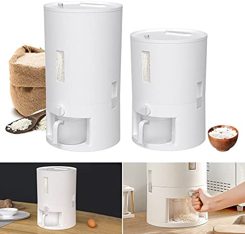 EurHomePlus Distributeur de riz 6 kg/10 kg, récipient doseur avec graduation, étanche à l'air et à l'humidité, pour rice noir, rice jaune, riz (6 kg)