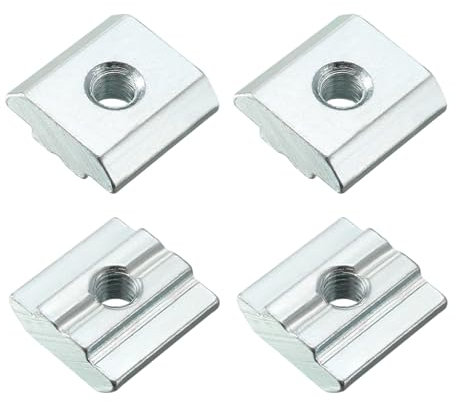 METALLIXITY Tuerca en T deslizante (Rosca M6) 4 piezas, Tuerca en T de acero al carbono para perfil de extrusión de aluminio de la Serie 3030