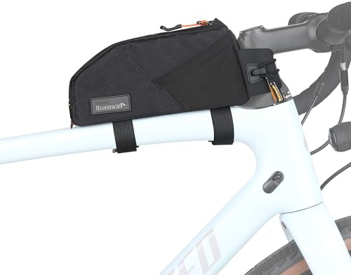 Rhinowalk Borsa per telaio della bicicletta, 1,2 l, impermeabile, professionale, accessori per ciclismo per mountain bike e bici da strada (piccola) - nero