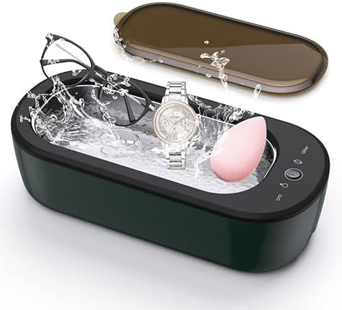 Ultraschallreiniger Schallreiniger für Brillen, 50W Brillenreinigungsgerät Ultrasonic Cleaner mit 4 Modi Ultraschallreinigungsgerät Brille 47kHz Ultraschallbad Ultraschallgerät für Brillen, Uhren