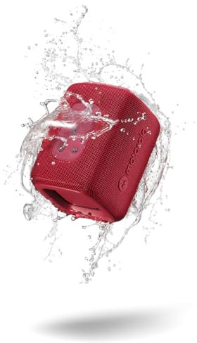 Motorola Sound - Altoparlante ROKR 300 Bluetooth 5.3 - wireless portatile da 7 W - Altoparlante compatto IP67 impermeabile e antipolvere - 12 ore di riproduzione, rosso