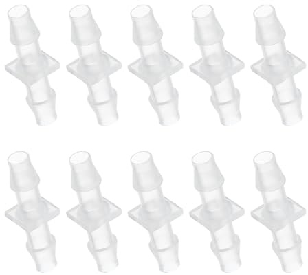 PATIKIL 10pcs Conector de Manguera para Acuario, Accesorio Recto de Púas de Plástico Conexión de Manguera Empalmador Adaptador Igual de Empalme para Aire Agua Tuberías Jardín Riego, 6mm