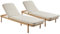 sweeek - 2er-Set Liegestühle aus Akazienholz, verstellbar, mit beigen abnehmbaren Kissenbezügen aus Polyester - Punta Cana