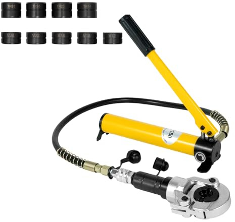 Professionell presstång V-kontur 12–28 mm, 6T manuellt hydrauliskt pressverktyg TH16–32 mm, 360°-vridbart huvud, rörpresstång för PEX-rör, PB-rör, kopparrör