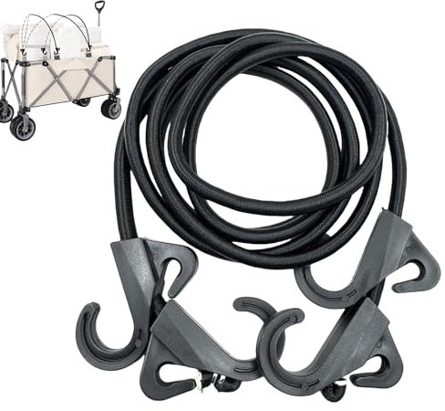 Djowyh Cordes Élastiques avec Mousquetons | Cordons Élastiques de 2m pour Fixation de Charges,Corde Extensible Sécurisée pour Usage Extérieur pour Moto, Coffre, Bateau, Tente, Randonnée et Bagages
