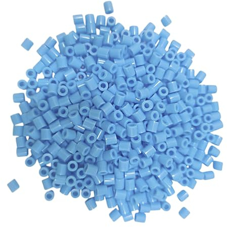 Strykpärlor 3 000 st (5 mm), pixelpärlor, plastcylindrar för halsband, dockor, hantverk, DIY, (blå 3 000 p)