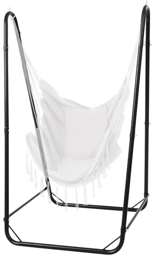 SELFLA Soporte en U para Varias sillas Colgantes, Soporte de Acero Resistente Interior y Exterior, Base Estable, Capacidad 100 kg, Montaje fácil, Solo Soporte - Negro