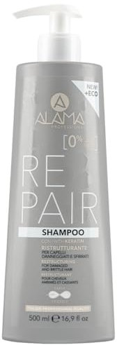 Alama Professional REPAIR Shampoo Ristrutturante per Capelli Danneggiati e Sfibrati 500 ml