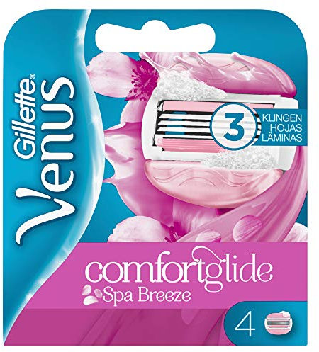 Gillette Venus Comfortglide Breeze Spa - Lamette da barba da donna con cuscinetto in gel per la protezione della pelle, 4 lame di ricambio