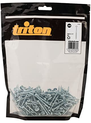 Triton 364986 Verzinkte Taschenlochschrauben mit Scheibenkopf und Grobgewinde 8 x 1 1/4 Zoll, 250er-Pckg, Silver, 250 Stück