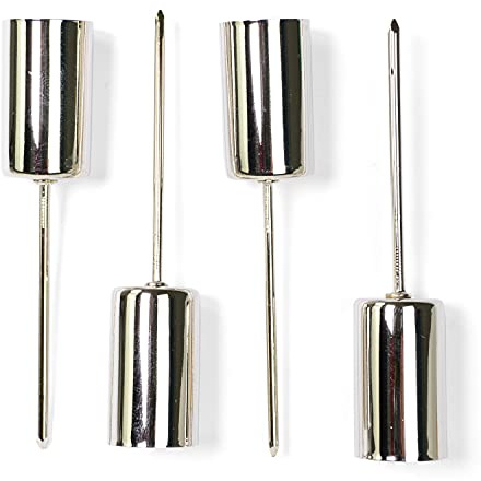 Riffelmacher 10861 - Stabkerzenhalter, aus Metall, 2,3 x 11 cm, 4 Stück, Silber, Gesteck, Adventskranz, Dekoration, Weihnachten