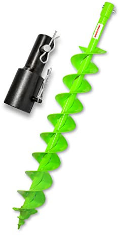 WERHE Trépan Profi pour foreuse de sol Foreuse à double arbre de 100 mm Foreuse de puits pointe de forage robuste adaptée à Stihl BT 106 C, BT 120 C, BT 121, BT 130, BT 131