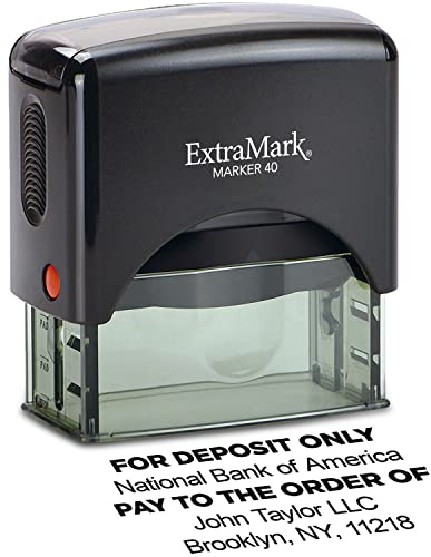 ExtraMark Return Address Stamp - 5 Lines Personalized Stamp - Customizable Text Stamp – Self Inking Design - Exclusive Features - Multiple Ink Color Options and Fonts