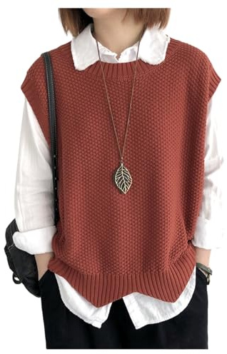 Women's Knitted Vest Knitwear Sweater Vest Knit Jumper Women's Sweater Sleeveless Jumpers Tank Top