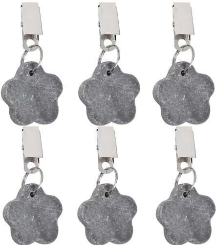 Catelves Tischdeckenbeschwerer, 6 Stück Tischdeckenbeschwerer für Draußen, Naturstein Tischtuchbeschwerer, Gewichte Tischdecke Outdoor für Party Picknick Hochzeiten (Grau, Pflaumenblütenform, 4X4CM)