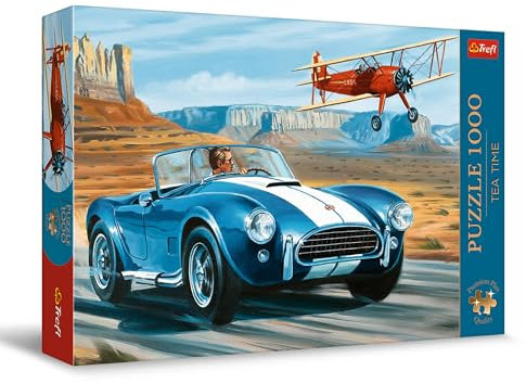 Trefl Premium Plus Quality - Puzzle Tea Time: Wüstenrennen - 1000 Elemente, Serie Gemalter Nostalgischer Bilder, Ideale Anpassung der Teile, für Erwachsene und Kinder ab 12 Jahren