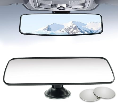 VBGURR Car Mirror Blind Spot Mirrors, Rear View Mirror Universal Car Rear View Mirror, Windshield Mount, Adjustable, Inside Center