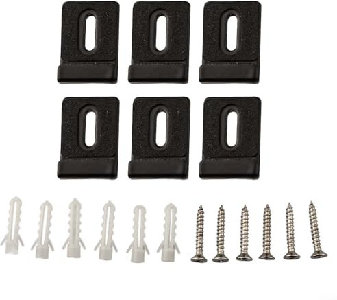 Juego de 6 soportes de metal para espejo para montaje en pared, incluye tornillos y anclajes de expansión